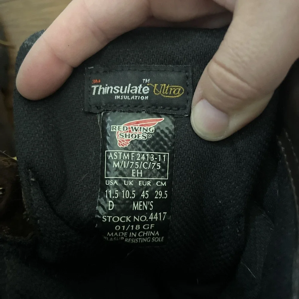 Red Wing 4417 Logger Work Boots 11.5 D Steel Toe Waterproof Insulated Lineman
